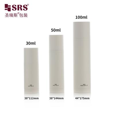 China Empty Frosted White Replaceable Lotion Bottle Replacement Airless Pump Bottle 100 ml for sale