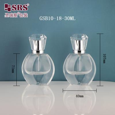 China Diamond Shape Cap Perfume Empty Luxury Customization 1 oz Glass Spray Bottle for sale