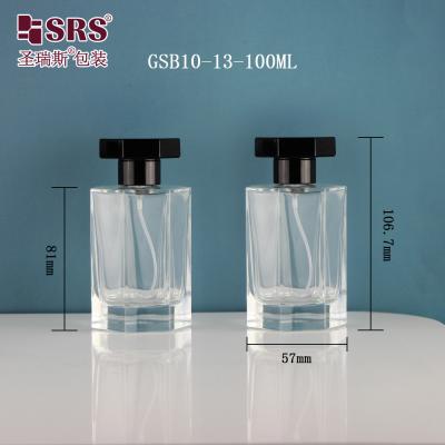 China Luxury Elegant Transparent Glass Fine Mist Perfume Spray Bottle 100ml for sale