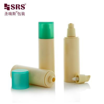 China Round Customization Color PP Plastic PCR Recycled Bottle luxury airless 100ml for sale