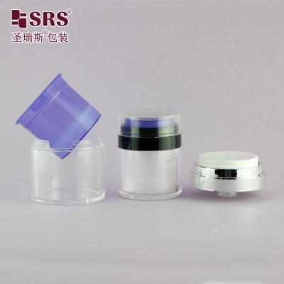 China 15ml 30ml 50ml Plastic Replaceable Container Custom Color Hand Cream Serum Gel Acrylic Airless Jar for sale