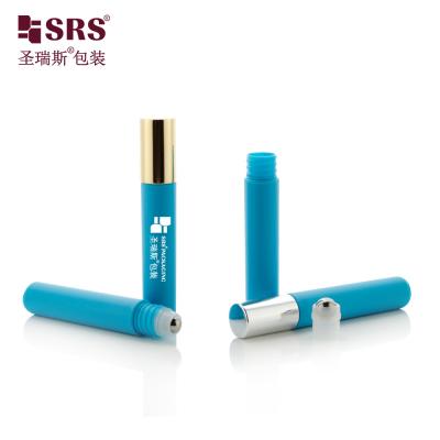 China Round Pen Shape PP Recycled Eye Serum Roller Bottle Plastic Roll-On With Metal Ball for sale