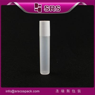 China SRS packaging 12ml plastic roller ball bottle with metal ball and eco-friendly PP material for sale