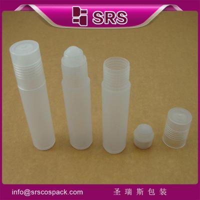 China plastic rol op fles RPP-10 ml met pp-dop en pp-bal, lipgloss container Te koop