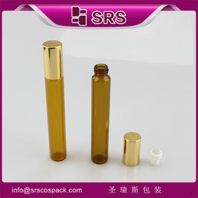 China SRS wholesale amber 10ml glass roller ball bottle for essential oil use with good quality for sale