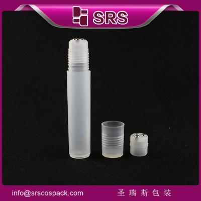 China SRS hot sale 12ml plastic roller ball bottle with three metal ball for face massage for sale