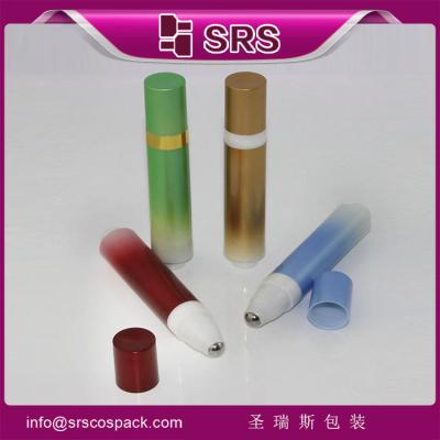 China SRS packaging no leakage plastic airless roll on bottle with press button for eye cream for sale