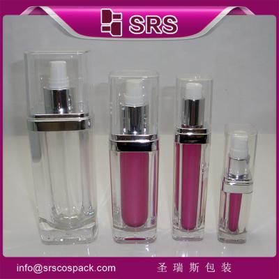 China SRS China Manufacture Acrylic Cosmetic 15ml 30ml 60ml 120ml Plastic Lotion Bottle with lid for sale