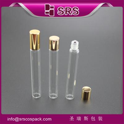 China SRS transparent essential oil container empty 10ml glass bottle with roll on sealing type for sale