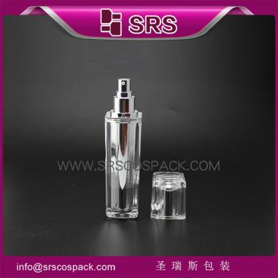 Chine bouteille de lotion transparente L054 15 ml 30 ml 50 ml bouteille de crème en plastique de 100 ml avec pompe à vendre