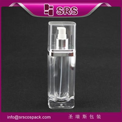 China clear square shape L051 15ml 30ml 60ml 120ml clean bottle lotion pump for sale