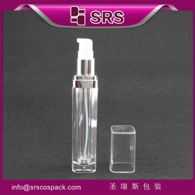 China suqare shape L051 15ml 30ml 60ml 120ml clear plastic hand soap bottle for sale