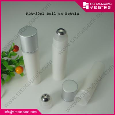 China RPA-30 ml rol op fles met metalen bal en aluminium dop, plastic fles voor huidverzorgingscrème Te koop