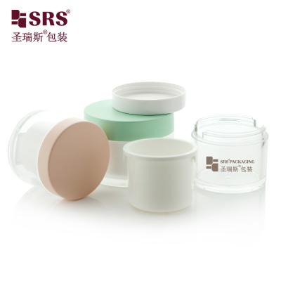 China 50g 100g 240g Empty Replaceable Plastic Transparent Acrylic Container Cream Luxury Cosmetic Jar for sale