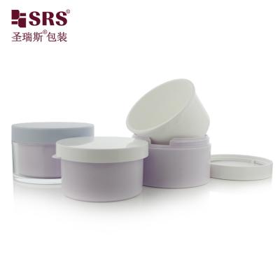 China Unique Round Plastic Cosmetic Packaging Containers 50ml 100ml 240ml Empty Containers For Body Scrub Jar for sale