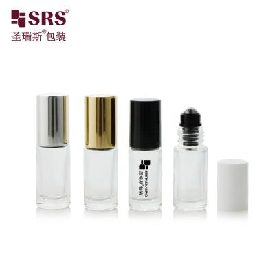 China Empty Round Shape Thick Wall Mold Glass Roller Steel Ball Roll On Perfume Bottles for sale