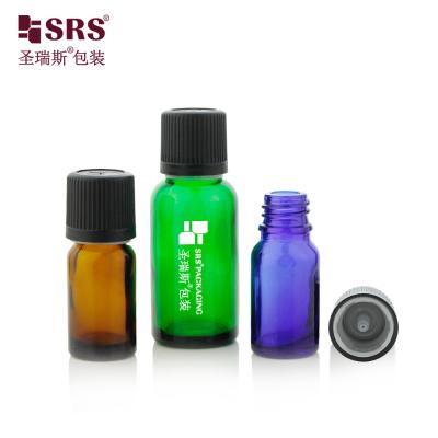 China 5ml 10ml 15ml 30ml 50ml 100ml 18/415 Empty Glass Bottles With Child Resist Cap Pattern Essential Oil Bottle Luxury for sale