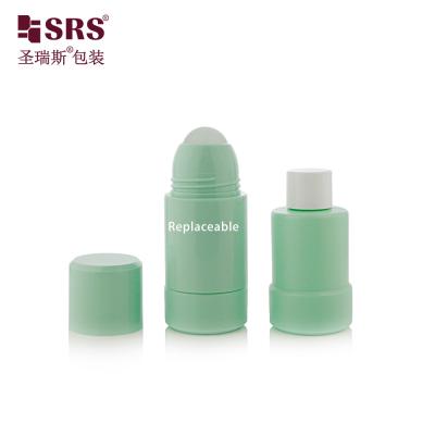 China 50ml 75ml PP PCR Recycled Replaceable Double Wall Roller Roll Deodorant Bottle for sale