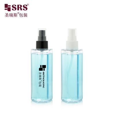 China 150ml Unique Shape Transparent Plastic Injection Custom Color Spray Pump Empty PET Bottle for sale