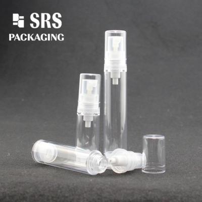 China travel size pocket plastic AS transparent airless 5ml serum bottle for sale