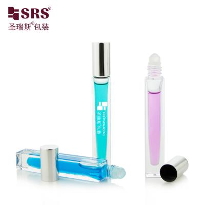 China Square Colorful Clear Perfume No Leakage Thick Bottom Glass Roller Bottle 10ml for sale