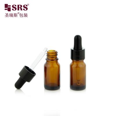 China 10 ml 1/3 oz Leerbestand Schnelle Lieferung Glas ätherisches Öl Amber Tropffflasche zu verkaufen