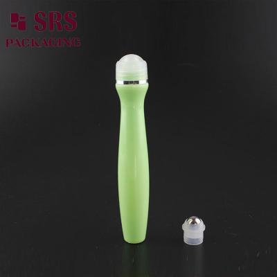 China SRS8447-15ML injection green special shape PETG roller ball bottle wholesale for sale