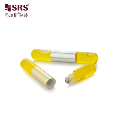 China SGB2-3ml+3ml Clear Round Bottom Tube Vial Glass Roll On Nail Oil Bottle Packaging Wholesale for sale