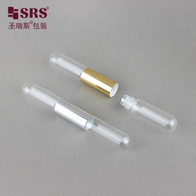 China SGB2-5ml+5ml Transparent Cute Empty Perfume Essential Oil Roller Steel Ball Bottle Applicator for sale