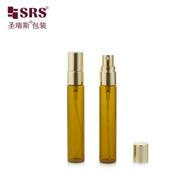 China BLPA-8ML 15mm DIA Amber Empty Glass Vial Tube Spray Bottle With Fine Mist Atomizer for sale