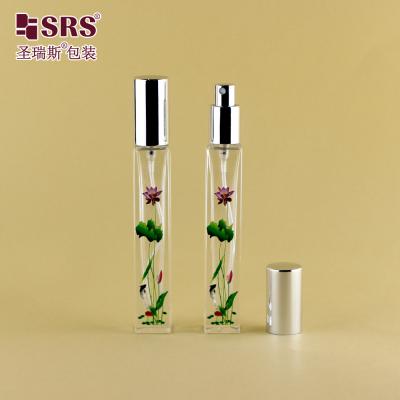 China GSB2-10ML Vierkante Luxe High End Dikke bodem Helder Doorzichtig Glasfles Sproeier Fijne Mixt Voor Parfum Te koop