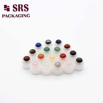 China Carregador de bolas de plástico de pedras semipreciosas redondas pequenas e coloridas com bola para garrafa de rolo à venda