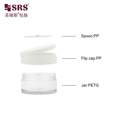 China PETG003 lege witte injectie aangepaste kleur 100g 120g 150g 200g 250g Flip Cap Plastic Jar met gratis monsters in voorraad kleur Te koop