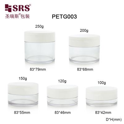 China PETG003 100g 120g 150g 200g 250g Transparent PETG Plastic Jar Container For Facial Cream Body Scrub Packaging for sale