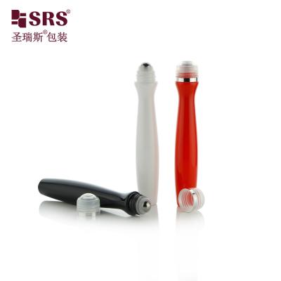 China SRS8447-15ML Empty Custom Color Plastic Roller Steel Ball For Eye Gel Radian Shape Unique Design PETG Material Applicator for sale