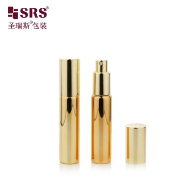 Cina BLPA 10ML Oro metallizzato vetro rotondo vuoto perfume pompa spray bottiglia personalizzazione nebbia fine in vendita