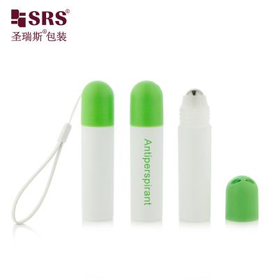 China RPPF 20ml Silk Screen Printing Plastic Portable Travel Size Antiperspirant Deodorant Gel Flat Roller Bottle With Dome Cap for sale