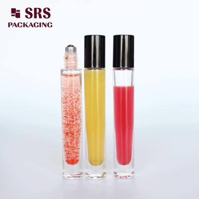 China 10ml transparent thick wall glass roller metal ball bottle empty luxury fragrance oil bottle for sale