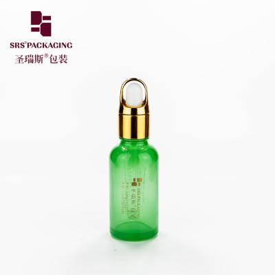 China Custom color Glass dropper bottle with aluminum shoulder for essential oil for sale