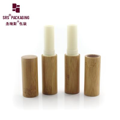 China lujo de alta gama logotipo impreso personalizado de bambú tubo de lápiz labial vacío natural en venta