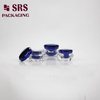 China diamond shape 5g 15g 30g 50g double wall luxury face mask acrylic containers with lids for sale