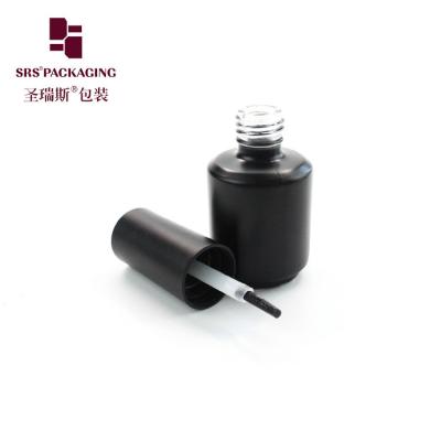 Chine Bouteille en verre vide de 15 ml, noire et glacée, pour éliminer le vernis à ongles à vendre