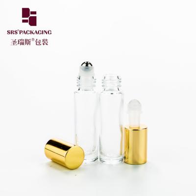 China thick wall classic transparent glass perfume roll on bottle 10 ml for sale