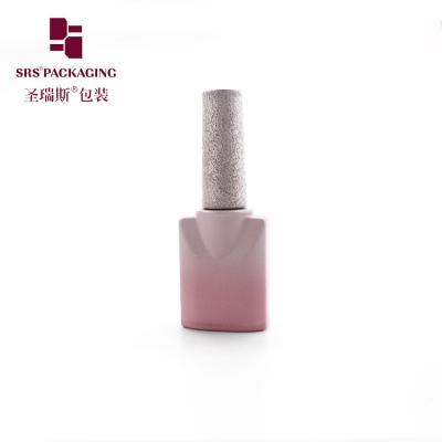 China custom gradual pink color glass empty nail polish bottle 10ml for sale