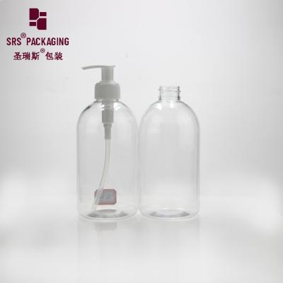 China transparent empty hand sanitizer 500ml round shoulder  pet plastic bottles for sale