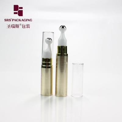 China mini round empty plastic roller ball skin care 5ml airless pump bottle for sale