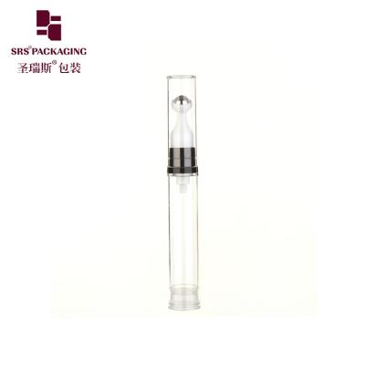 China doorzichtige witte duurzame plastic mini reisgrootte oogcrème rol 5 ml luchtloze fles Te koop