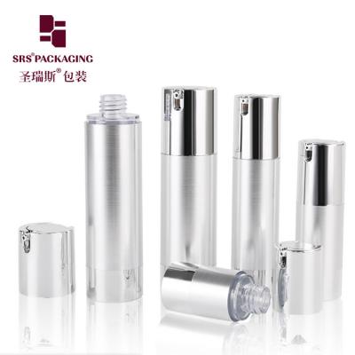 China 15ml 30ml 50ml cosmetic custom silver empty airless eye cream bottle for sale