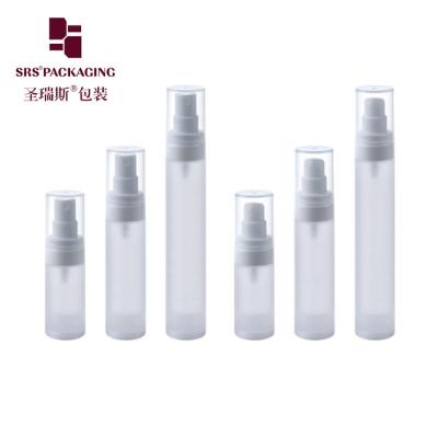 China different size frosted PP empty travel toner plastic spray airless bottle for sale