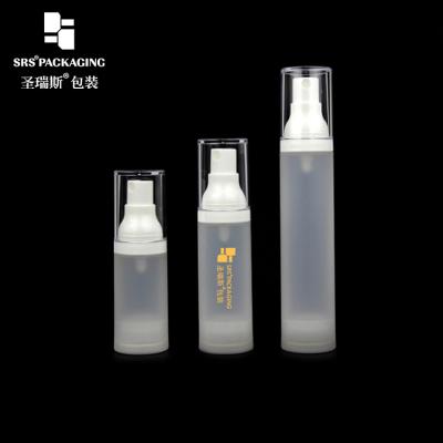 China 15ml 30ml 50ml plastic spray empty alcohol airless pump bottles frosted for sale